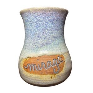 Vintage Studio Pottery Mirage Vase Artist Signed Stoneware Art Ceramic Southwest